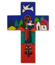 Cross: Wooden El Salvadorian Good Shepherd 13 cm (TL12A)