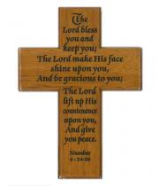 Cross: Wood Mahogany The Lord Bless 100 mm (CEP2357)