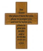 Cross: Wood Mahogany For I Know the Plan ... 100 mm (CEP2148)