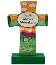 Plaque: Cross Standing, Faith Moves Mountains (ELD199)