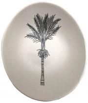 Small Bowl: Black Nikau on White, 10cm (NZJLB1001)