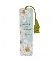 Bookmark with Tassel: She Is Clothed with Strength (TBM093)