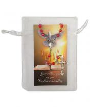 Rosary: Confirmation Gift Set Red Acrylic Crystal (PPROSRCONF)