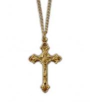 Necklace: Gold Crucifix on Chain (CR4540GCH)