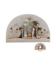 Nativity Scene: Holy Family with LED Light (NST10186)