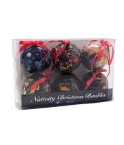 Christmas Ornaments with Nativity Scene - Set of 6 (CX10201)