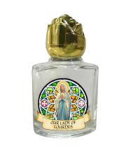 Holy Water Bottle: Glass Our Lady of Lourdes (GE1008)