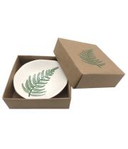 Small Bowl: Green Fern on White, 7cm (NZJLB727)