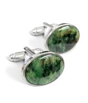 Cufflinks: Greenstone, Silver (BBJ4213C)