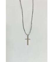 Necklace: Silver Cross with Adjustable Wax Thread (CRTR40SWT)