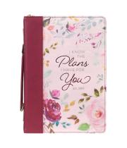 Bible Cover: The Plans I Have for You Plum Large (BBL716)