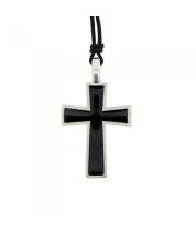 Necklace: Pewter Cross on Adjustable Thread (PP254)