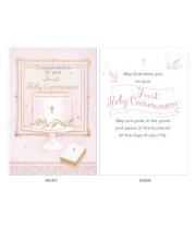 Card: First Holy Communion Congratulations Pink (CD13324)