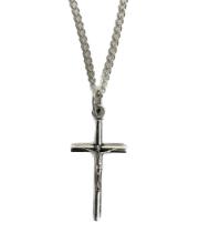 Necklace: Simple Crucifix on Silver Chain (CR3125SCH)