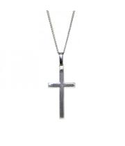 Necklace: Cross Silver Plain 25mm (PC4006S)