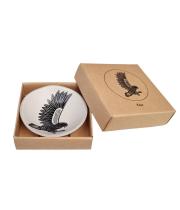 Small Bowl: Black Kea on White 7cm (NZJLB744)