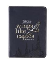 Journal: Wings Like Eagles - Navy Blue Faux Leather (JL466)