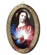 Plaque: Large Oval - Sacred Heart of Jesus (PL46001)