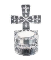 Water Font/Candleholder: Glass Cross (CR87825)