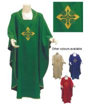 Chasuble & Stole: Cross Green (VE4113G)