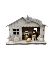 Nativity Scene: All In One Wooden Stable (NS10363)