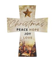 Christmas Cross: Peace, Hope, Joy & Love (NST10267)