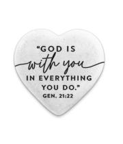 Scripture Stone Heart: God Is With You (40748)